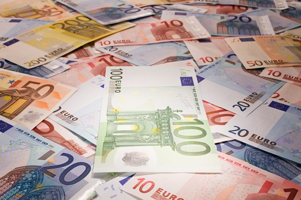 Euro banknotes